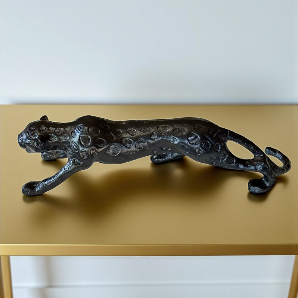 Sleek Black Panther Sculpture
