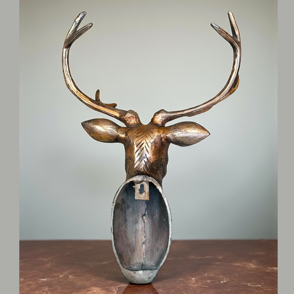 Bronze Stag Head Wall Sculpture