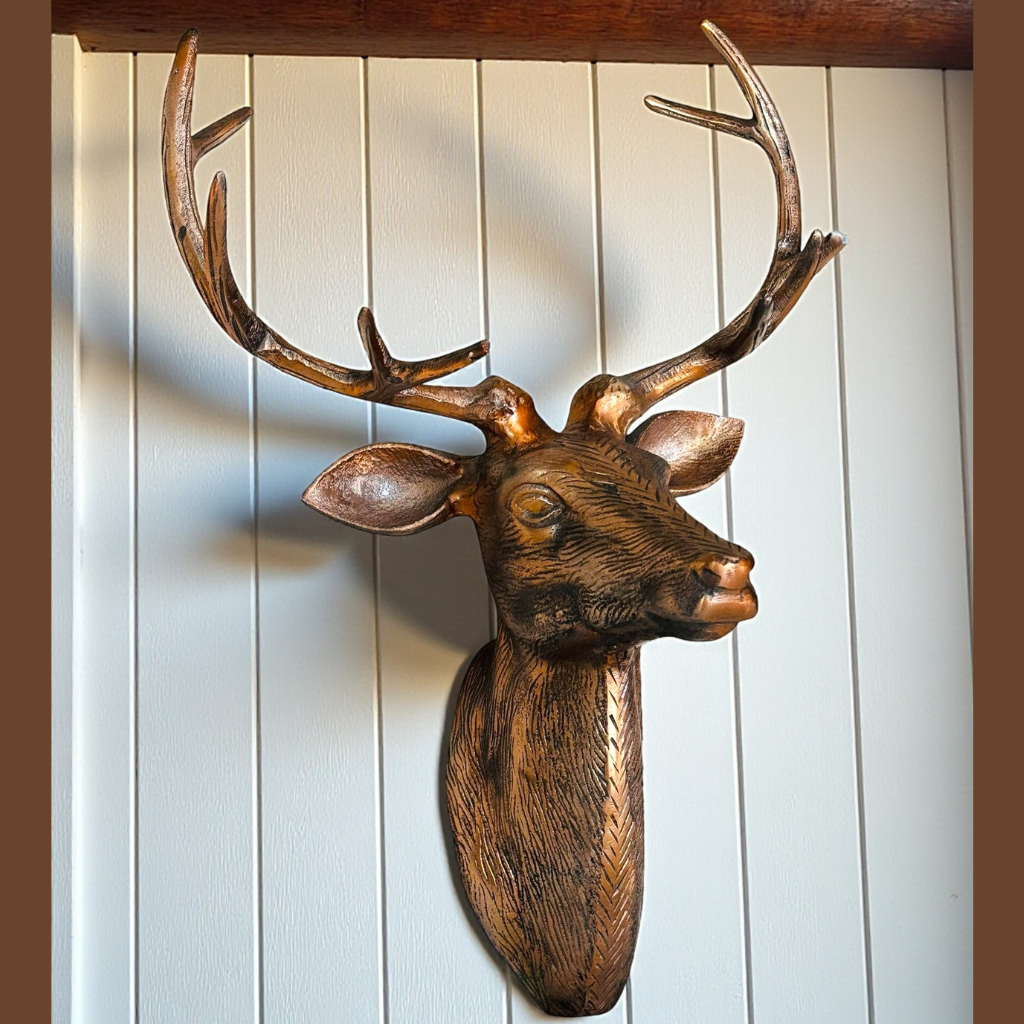 Bronze Stag Head Wall Sculpture