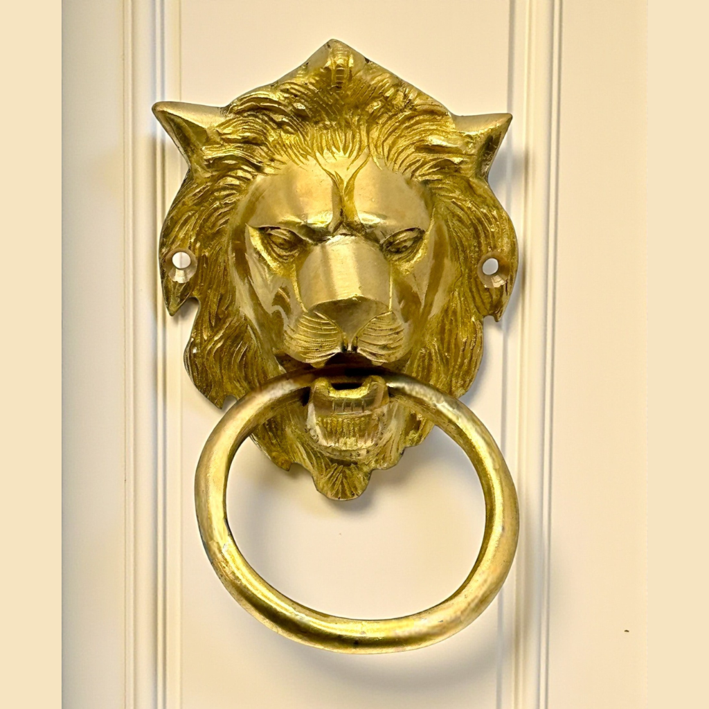 Brass Lion Head Door Knocker