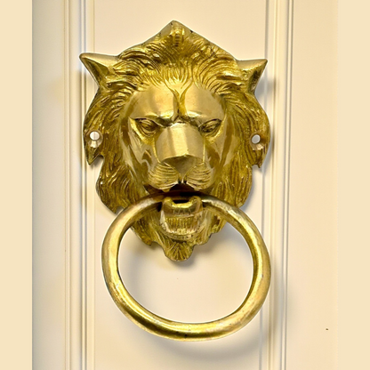 Brass Lion Head Door Knocker
