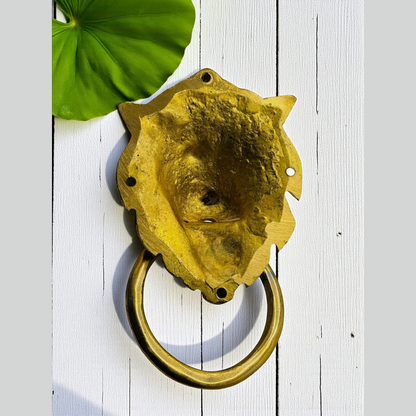 Brass Lion Head Door Knocker
