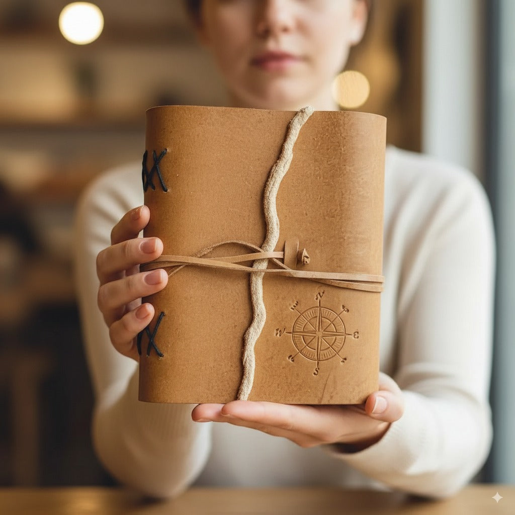 Premium Leather Compass Diary