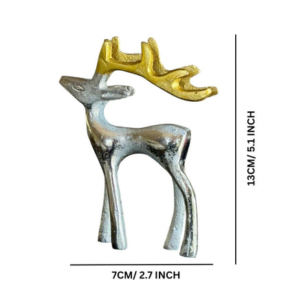 Elegant Silver and Golden Antler Reindeer