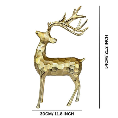 Elegant Gold Deer Statue with Royal Charm