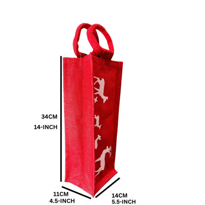 Elegant Deer Print Wine Tote