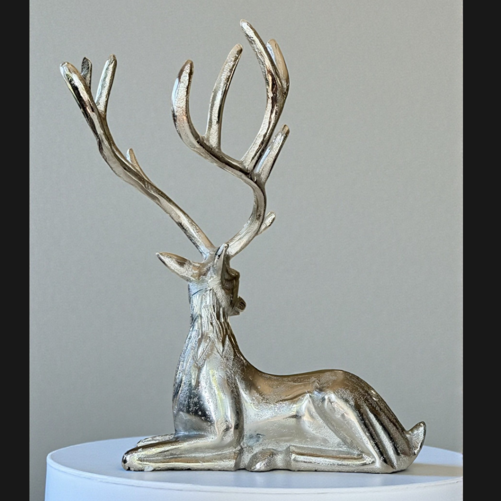 Elegant Silver Reindeer Figurine