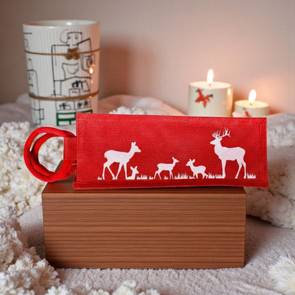 Elegant Deer Print Wine Tote