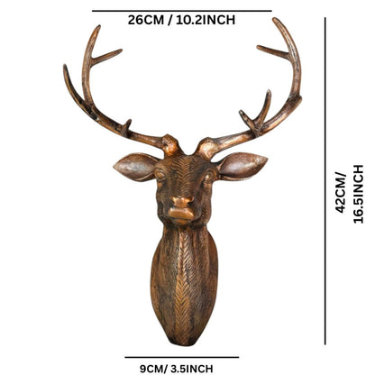 Bronze Stag Head Wall Sculpture