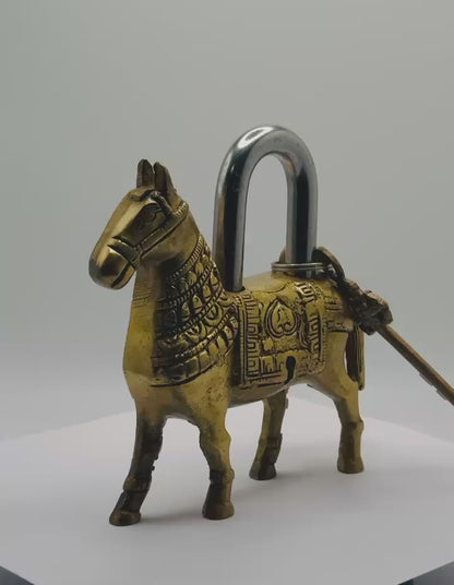 Vintage Brass Horse Lock
