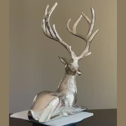 Elegant Silver Reindeer Figurine